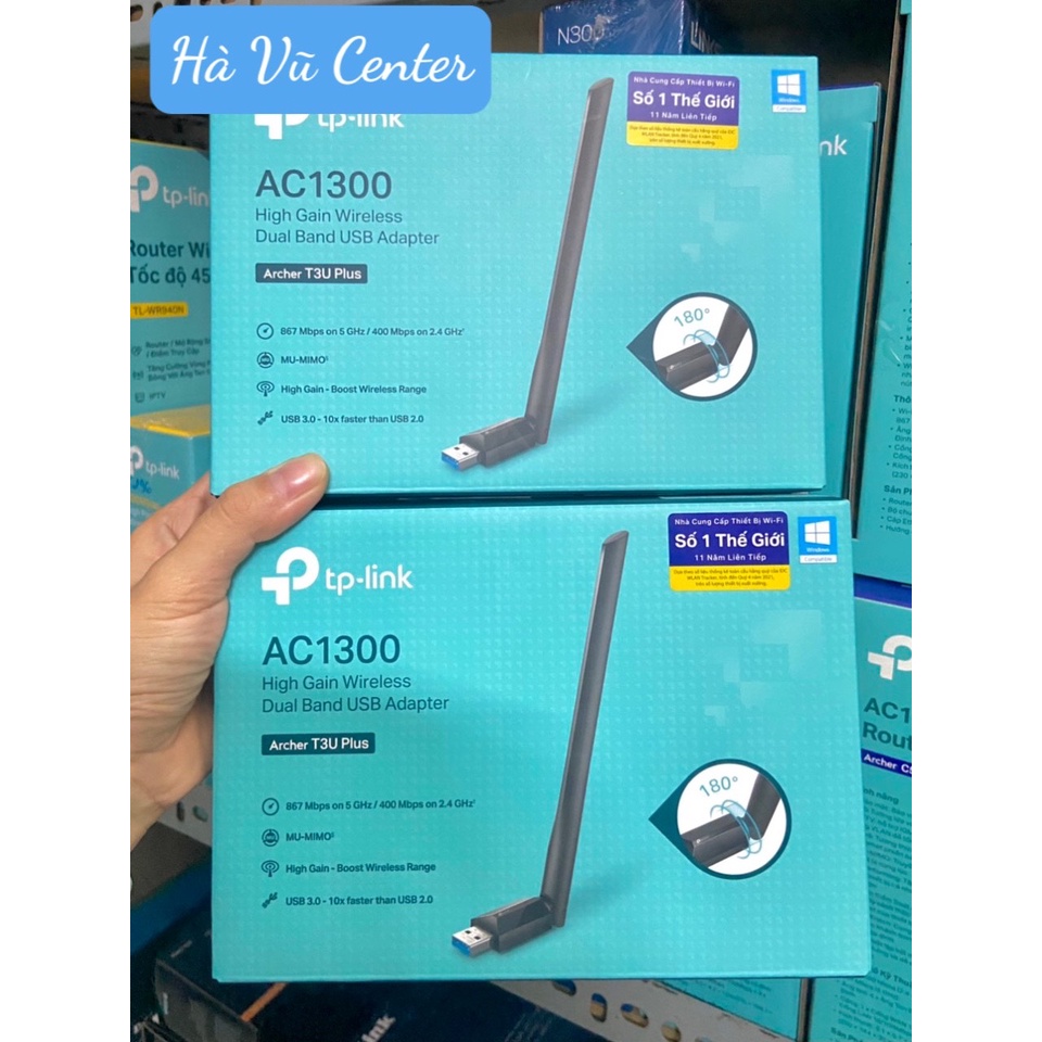 USB Thu Sóng WiFi Công Suất Cao AC1300 - TPLink Archer T3U Plus