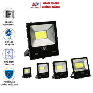 Đèn pha led 5054smd mẫu mới thế hệ chịp led siêu sáng, đèn led ánh sáng vàng công suất 30w,50w,100w,150w chống nước