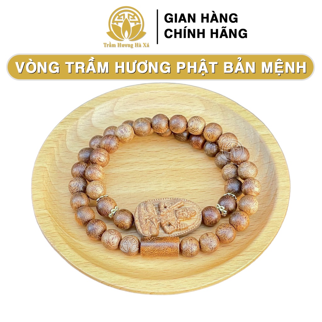 Vòng tay đôi phật bản mệnh phong thủy trầm hương HÀ XÁ tuổi tý sửu dần mão thìn tỵ ngọ mùi thân dậu tuất hợi nam nữ