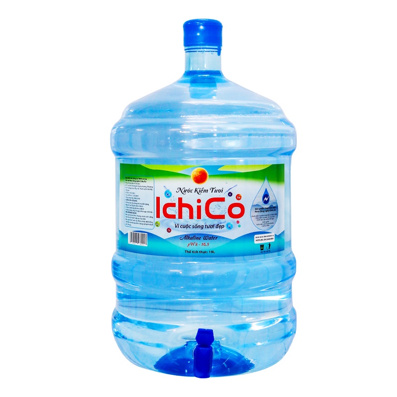Nước uống ion kiềm tươi ICHICO pH 8-10.5 bình rót/úp 19L
