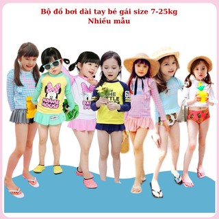 Đồ bơi bé gái siêu xinh 7-28kg , set áo bơi tay lửng, quần cho bé bơi đi biển cực xinh DB01