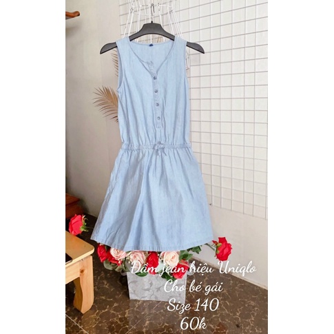 Đầm jean cho bé hiệu ( chi tiết trong ảnh sp)- size 140