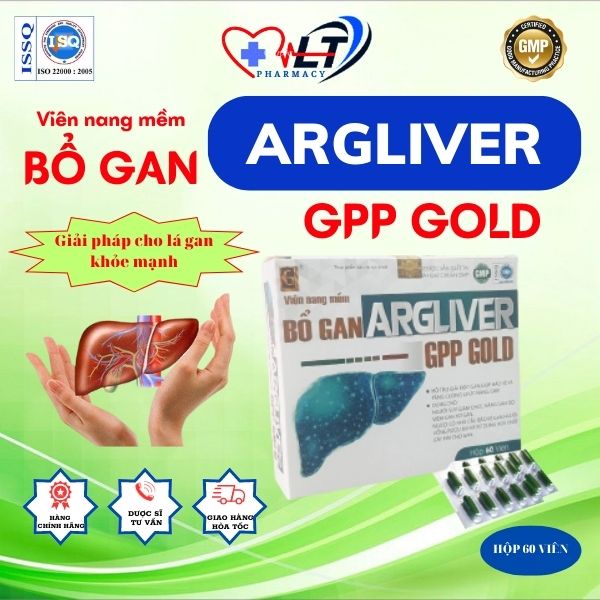 Bổ gan Argliver GPP Gold, Mát gan, thải độc gan, Bảo vệ và tăng cường chức năng gan(Chính Hãng)