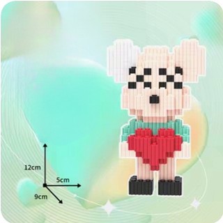 Mô hình lắp ráp gấu bearbrick 3D mini dễ thương
