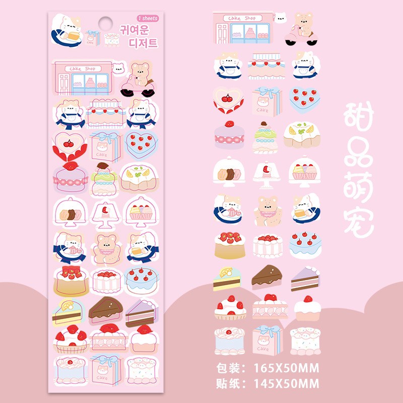 Sticker Dán Gấu Thỏ Phong Cách Hàn Quốc Trang Trí Laptop, Sách Vở Học Tập