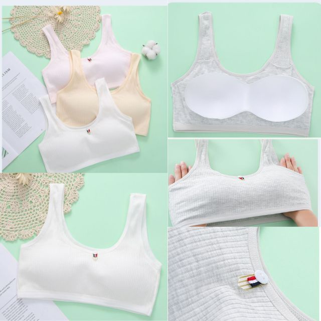 Áo Lót Nữ Học Sinh, Áo Ngực Cho Bé Gái Chất Cotton Mềm Đẹp Size 28-63kg