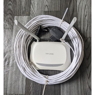 Combo bộ phát wifi 2 râu hàng cũ và 10m 20m 30m 40m dây mạng lan cat5e