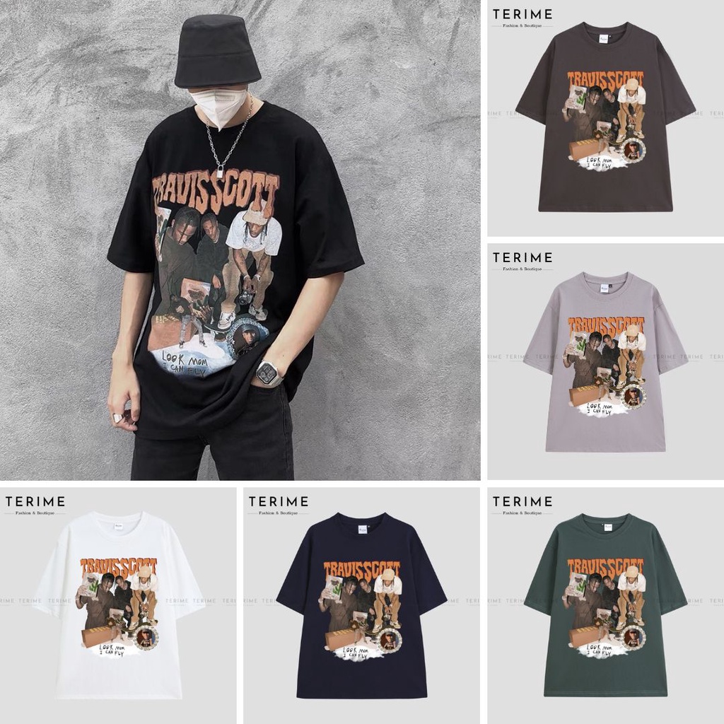 Áo thun Unisex TRAVIS SCOTT cotton 100% form rộng tay lỡ  - A41