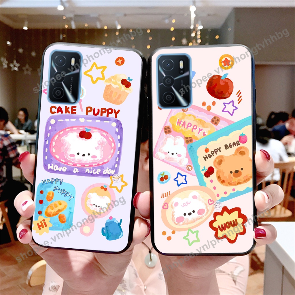 Ốp lưng Oppo A16 / A16K GẤU DÂU chi bi hoạt hình cute siêu rẻ