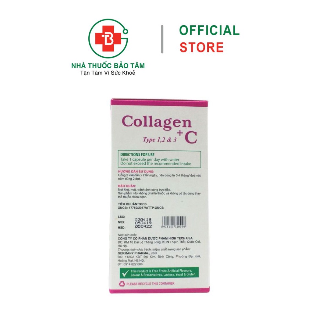 Viên uống đẹp da giảm lão hóa Collagen + C vitamin e giúp da sáng mịn , giảm nám tàn nhan – Hộp 60 viên