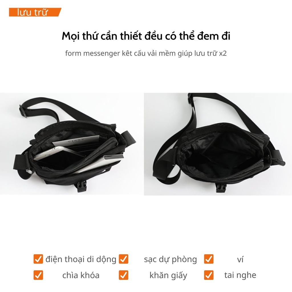 Túi Đeo Chéo Thời Trang Nam Nữ form túi messenger Cao Cấp Phong Cách Túi Messenger Mini Vải Dày 2 Lớp TK01