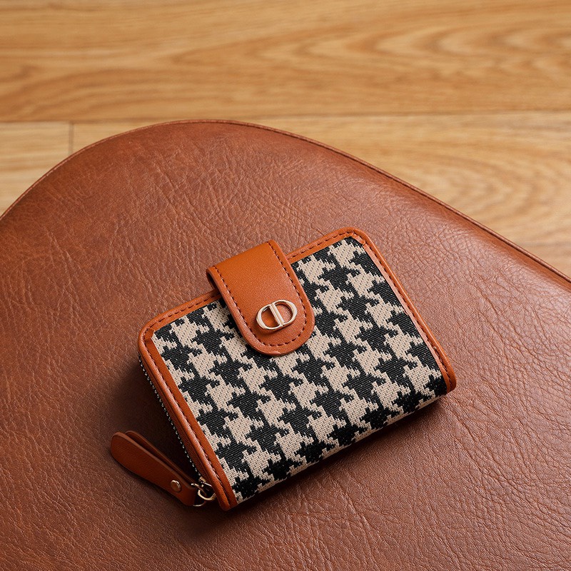 Ví Nữ nhiều ngăn gấp gọn kiểu dáng thanh lịch màu sắc Thổ cẩm 602