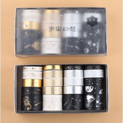 Set 20 Cuộn Băng Keo Trang Trí Washi Tape Hoa Văn Cổ Trang Trung Hoa