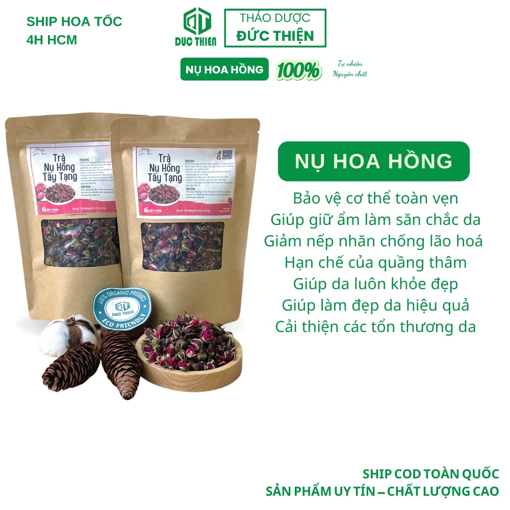 500g Nụ Hoa Hồng Tây Tạng Đức Thiện Loai 1 (Khô, Sạch, Thơm) - Hỗ Trợ Giảm Cân, Đẹp Da, Đào Thải Độc Tố Hiệu Quả