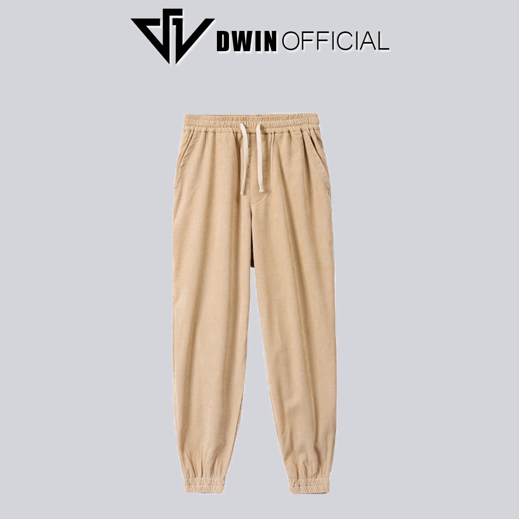 Quần jogger nam nữ Dwin bo ống basic unisex chất liệu nhung tăm nhỏ cao cấp