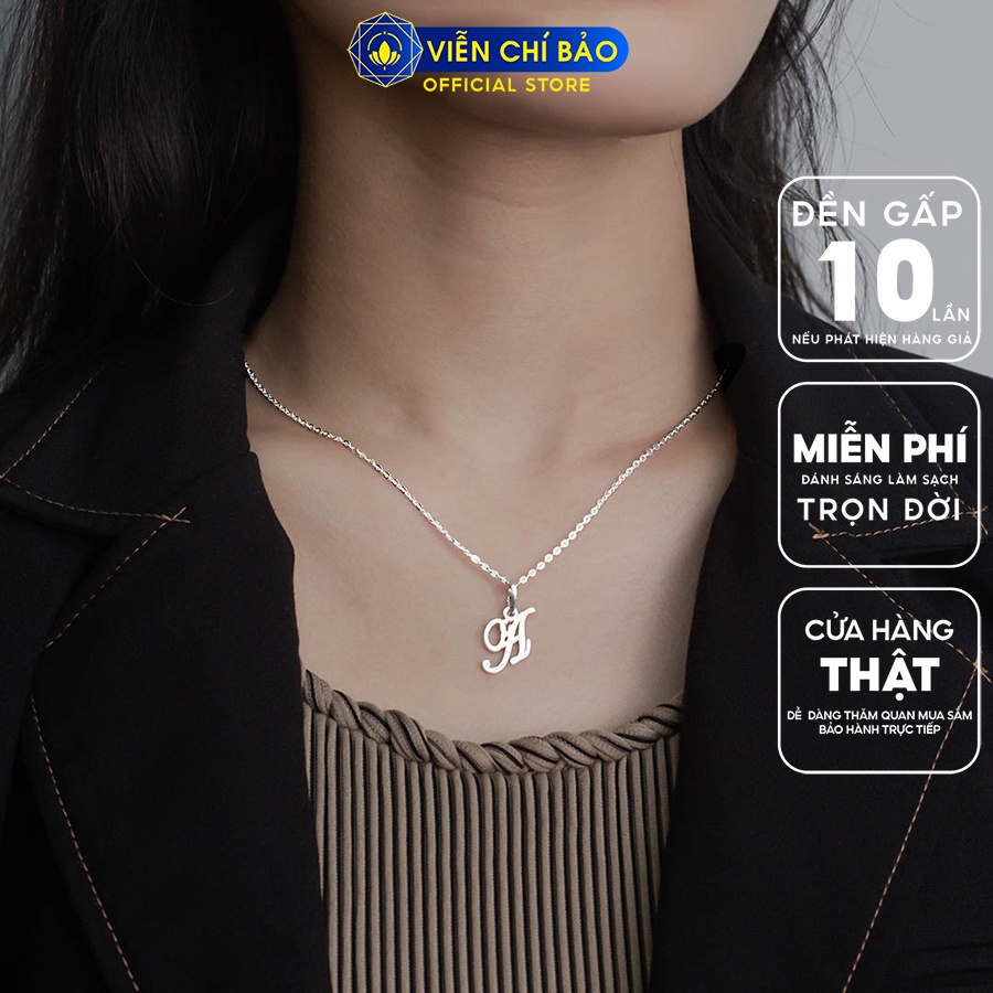 Dây chuyền bạc nữ Mặt Chữ A chất liệu bạc 925 thời trang phụ kiện trang sức Viễn Chí Bảo D400670