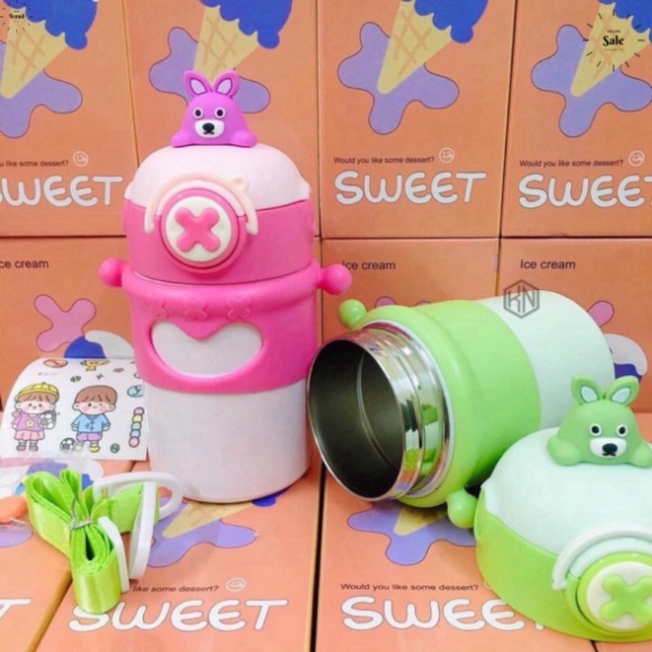 Bình giữ nhiệt Inox 500ml cho bé hình chữ X, hình thú siêu dễ thương  . didoo_shop