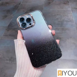 Ốp Điện Thoại Màu Gradient Lấp Lánh Sang Trọng Cho Iphone 14 Pro Max 11 Series 12 Series 13