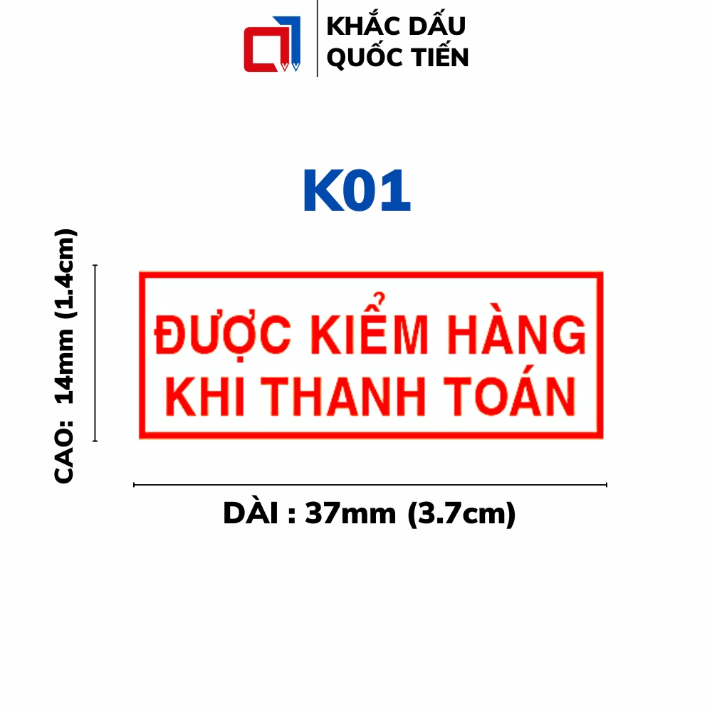 Con Dấu Cho Kiểm Tra Hàng Mực Đỏ Kích Thước 1.4x3.7cm TDstamp T214