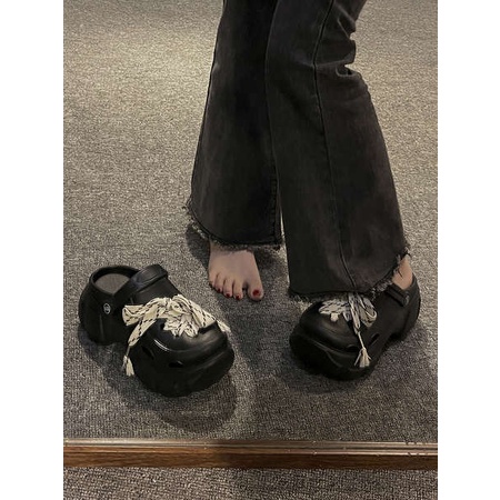 Dép cao su giày lỗ đế dày nữ thiết kế dây đeo bên ngoài