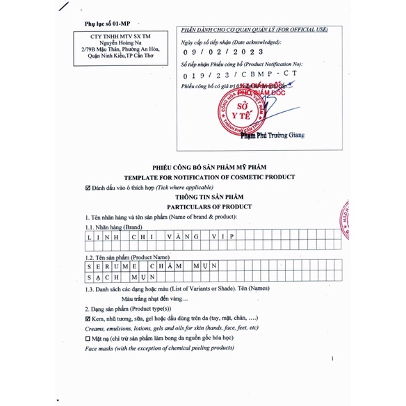 SERUM CHẤM MỤN Linh Chi Vàng Vip