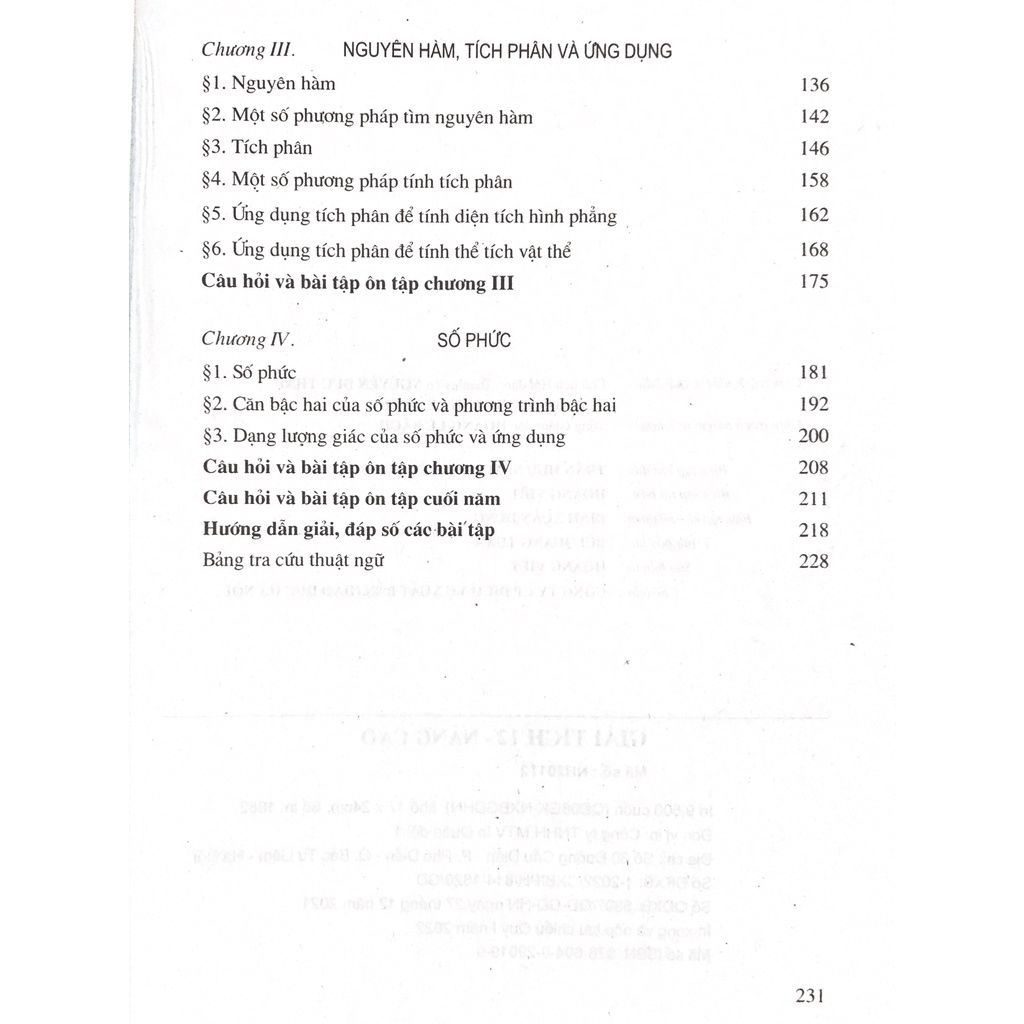 Sách - Giải tích 12 nâng cao -NXB Giáo dục - Bán kèm 1 bút bi