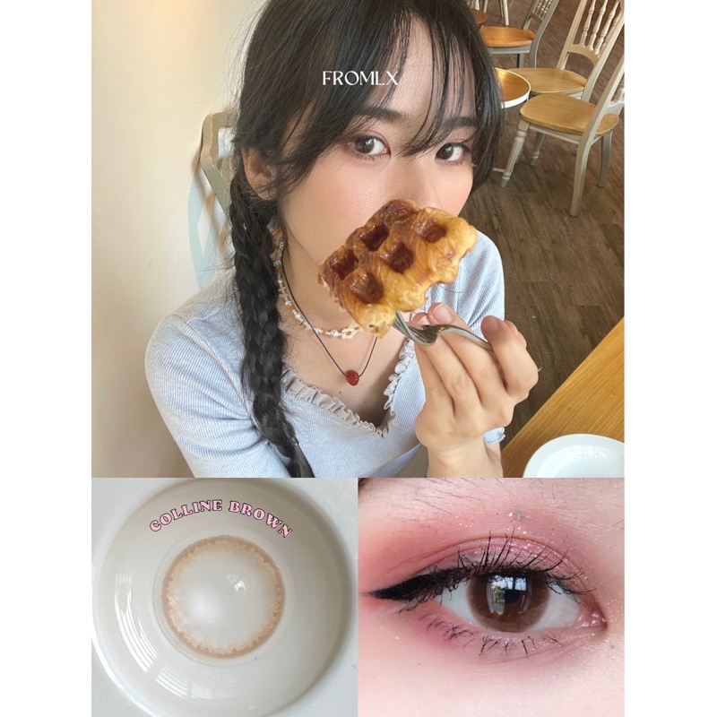 Kính áp tròng màu nâu FROMLX Contact Lens phong cách trong veo Hàn Quốc (Colline Brown - 6 tháng)