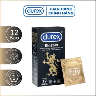 Bao cao su Durex Kingtex ôm sát, bôi trơn, size 49mm, hộp 1 bao, chính hãng