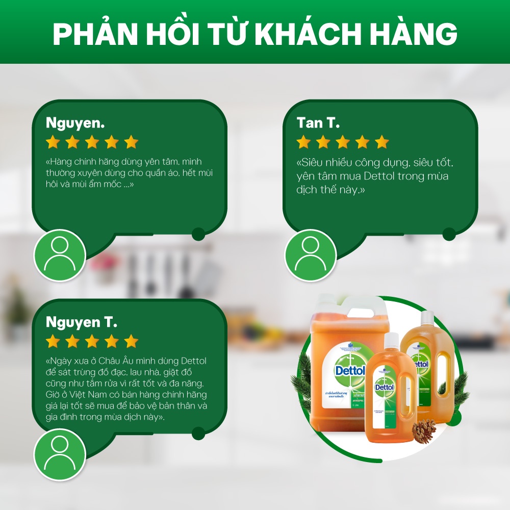 [QUÀ TẶNG KHÔNG BÁN] Dung Dịch Diệt Khuẩn Đa Năng Dettol 1L