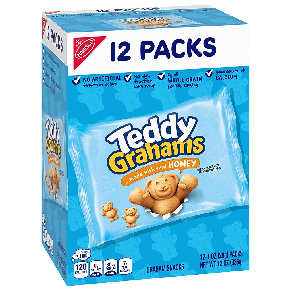 Bánh Ritz Cheese/ Teddy Grahams/Chip Ahoy, hộp lớn 12 gói/ USA, hàng nhập Mỹ, bánh Ritz phô mai/ Honey