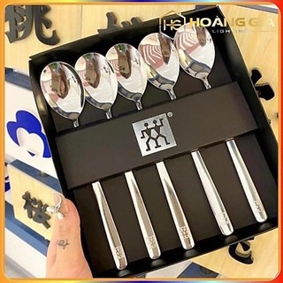 5 thìa inox đức cán dài cao cấp, thìa inox cán dài .đtlv