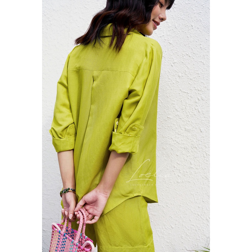 LOÉLIA - Set sơ mi quần ngắn vải linen Old but Gold