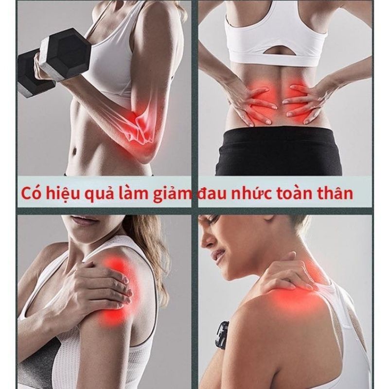 Máy massage cầm tay mini đấm lưng mát xa cổ vai gáy 4 đầu 6 chế độ XIAOMIMI