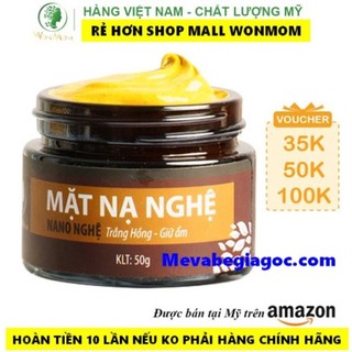 Mặt nạ nghệ hữu cơ dưỡng trắng da 50gr | trắng hồng | mờ thâm | sáng da | dưỡng ẩm - wonmom