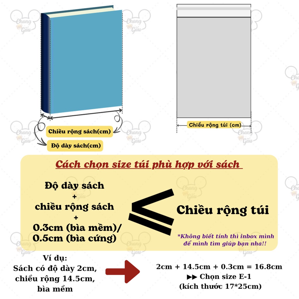 Túi dán nhiều kích cỡ bọc sách truyện tiểu thuyết - Túi Opp nhiều kích thước