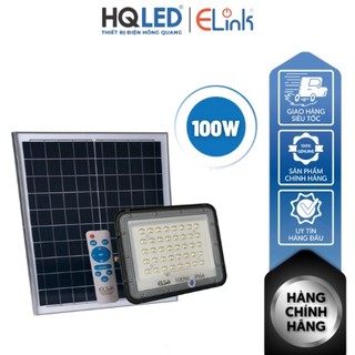 Đèn pha solar năng lượng mặt trời elink, thiết kế có thấu kính ánh sáng trắng công suất 100w