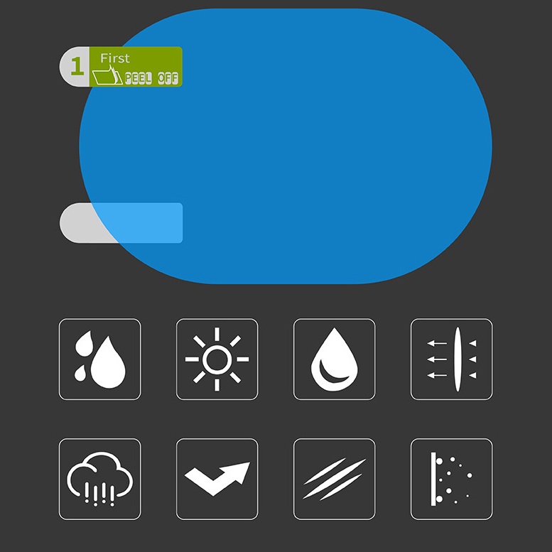 Bộ 2 miếng dán gương chống đọng nước mưa ô tô, tấm dán gương chiếu hậu oto chống bám nước gương ô tô