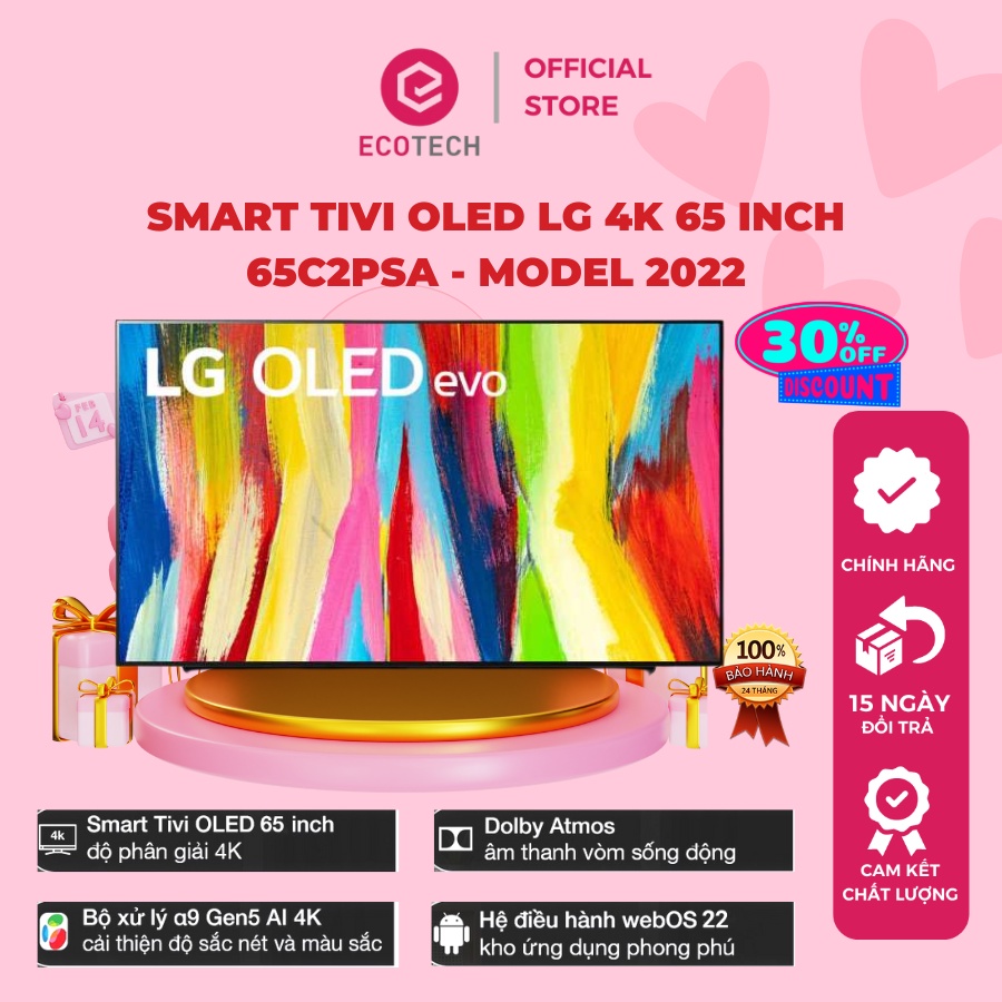 [BẢO HÀNH 24 THÁNG ] SMART TIVI OLED LG 4K 65 INCH 65C2PSA - MODEL 2022