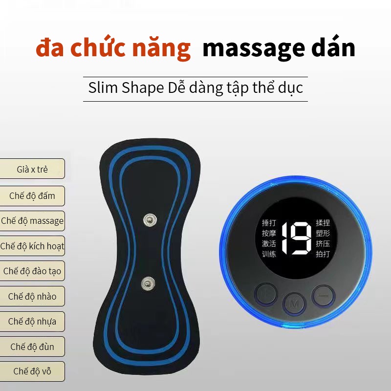 Máy Massage Cầm Tay Đệm Massage Xung Điện Cổ, Vai, Bắp Tay, Lưng 10 Chế Độ, Pin Sạc - Máy Massage Mini Loại Lớn