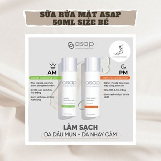 Sữa Rửa Mặt ASAP Gentle cleansing gel và Daily facial cleanser 50ml size bé