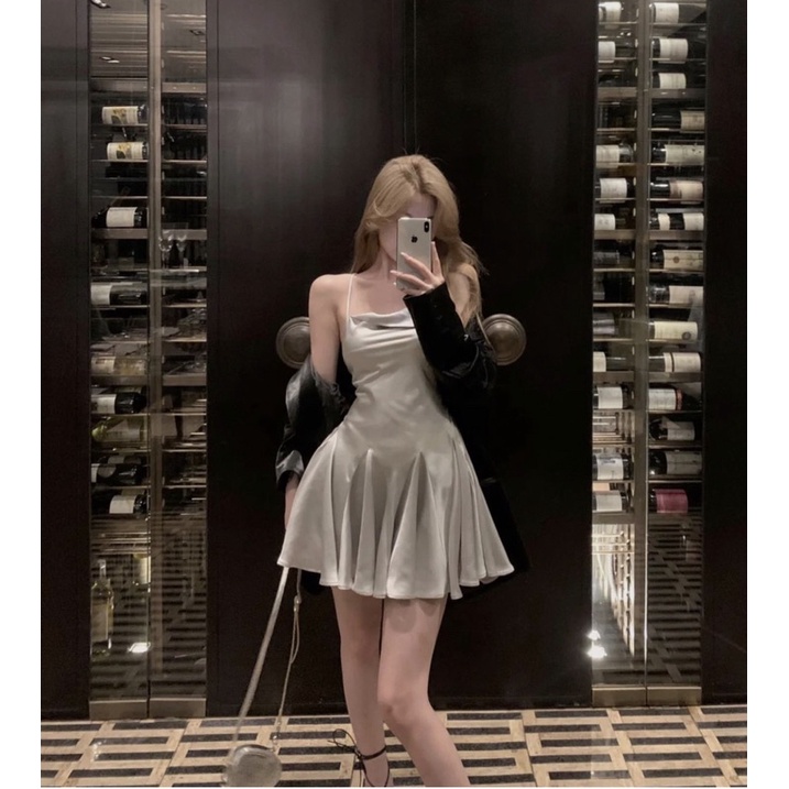 [FREESHIP ] VÁY DÂY LỤA SILVER CAO CẤP SEXY HOTTREND 2023