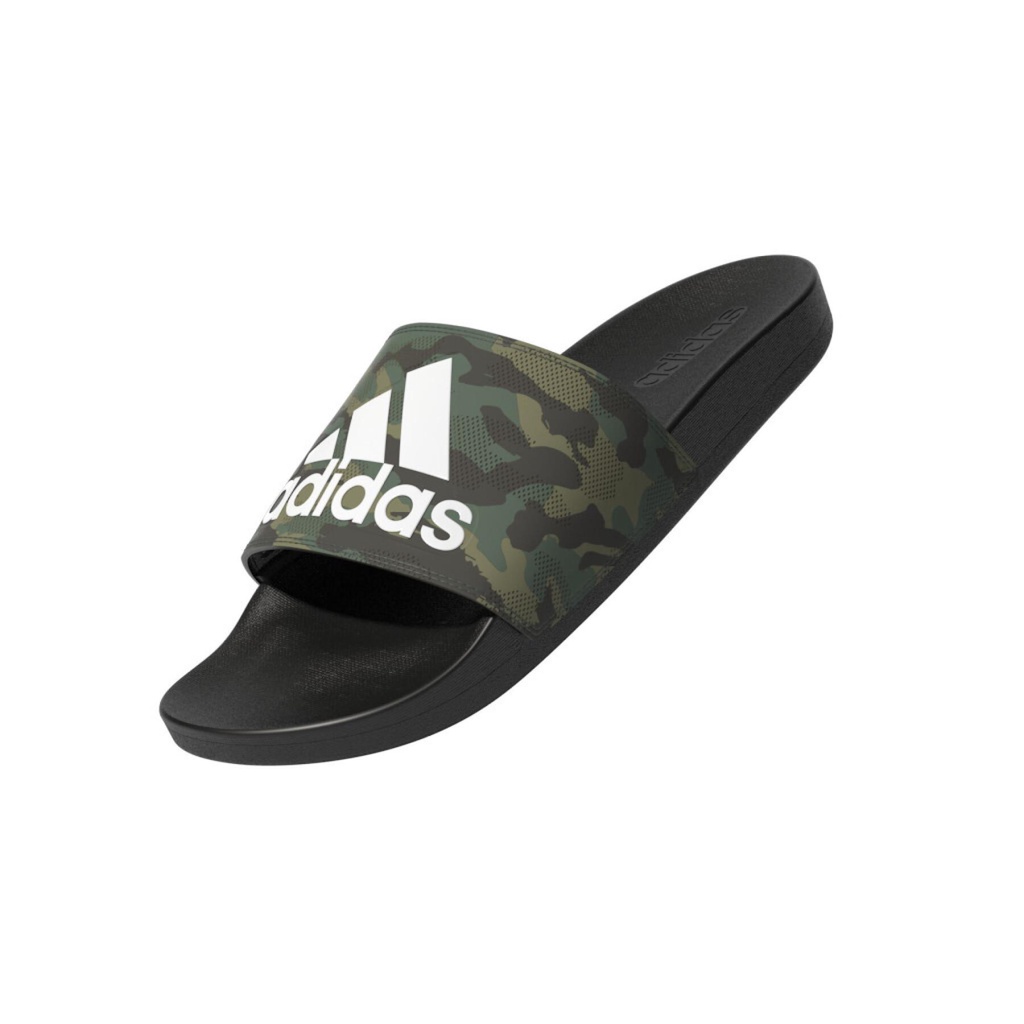 Dép chính hãng Adidas Adilette Comfort unisex phối màu đen họa tiết camo logo trắng
