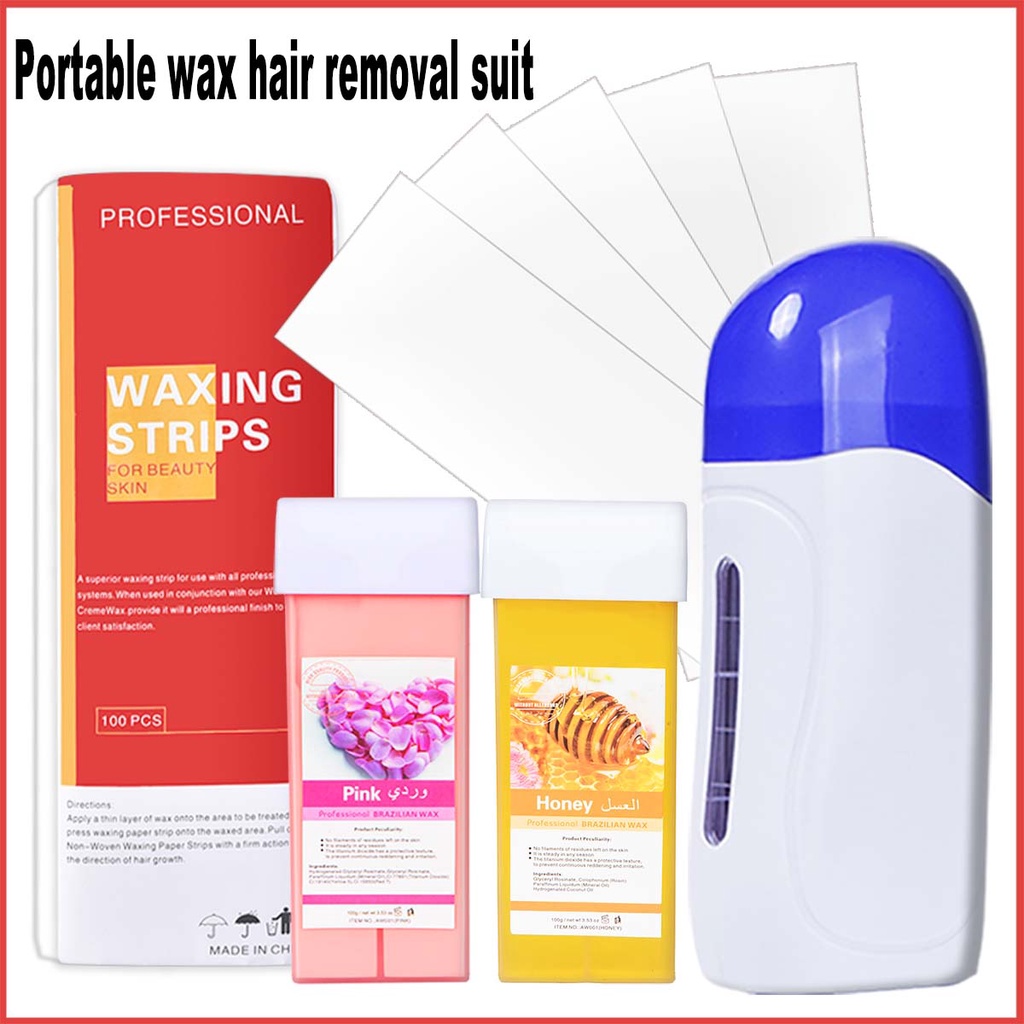 Máy làm nóng sáp,Máy Wax Lông wax con lăn nóng Dùng Sáp Làm đẹp tại nhà (Gồm máy, sáp, và giấy)