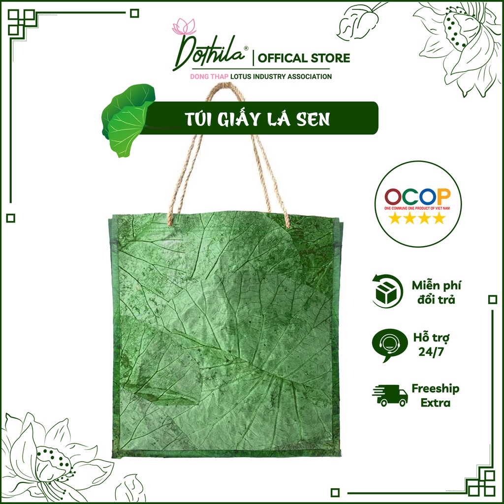 Mẫu Mới Túi Giấy Lá Sen Thân Thiện Với Môi Trường ECOLOTUS, Sản Phẩm Thiên Nhiên, Nhiều Size