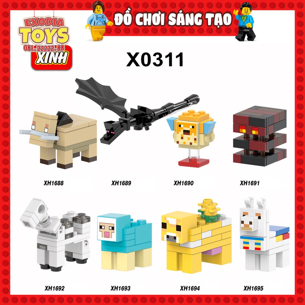 Xếp hình Minifigure nhân vật trò chơi Minecraft - Đồ Chơi Lắp Ghép Sáng Tạo - XINH X0311