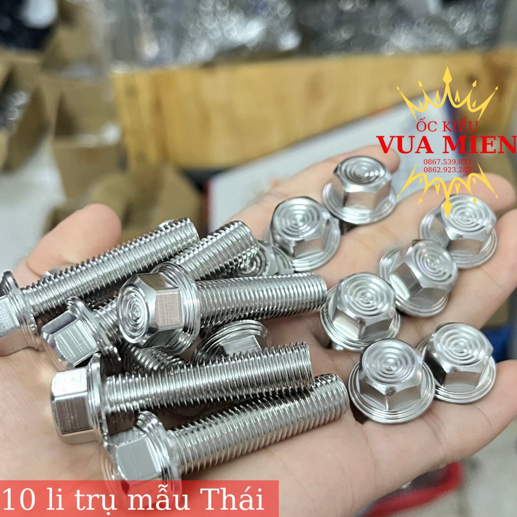 Ốc 10li trụ Inox 304 mẫu M3 và mẫu thái