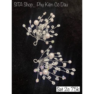 set 2 cài hạt đơn giản cho cô dâu