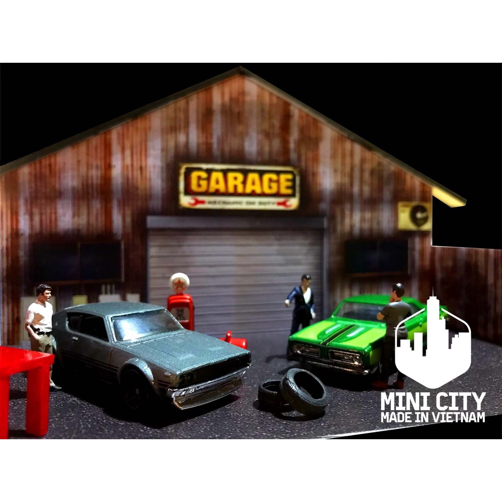 Garage đồng quê 1:64 mô hình