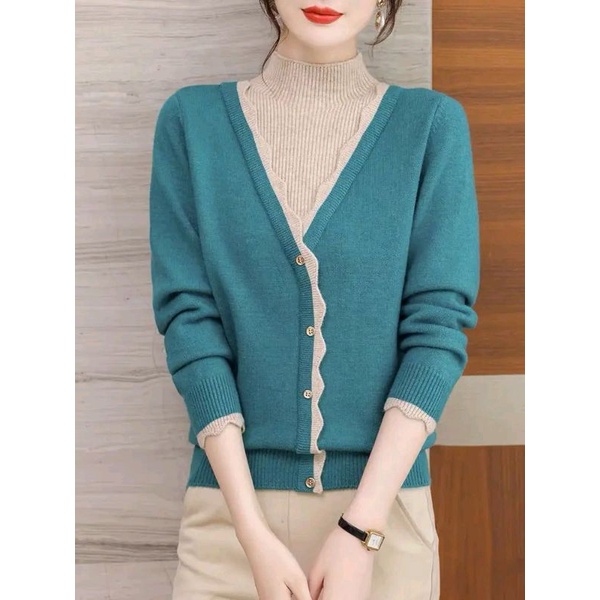 Áo len nữ cổ 3phân