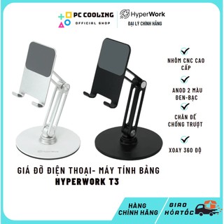 Giá đỡ điện thoại/tablet nhôm cao cấp đế xoay 360 độ HyperWork T3